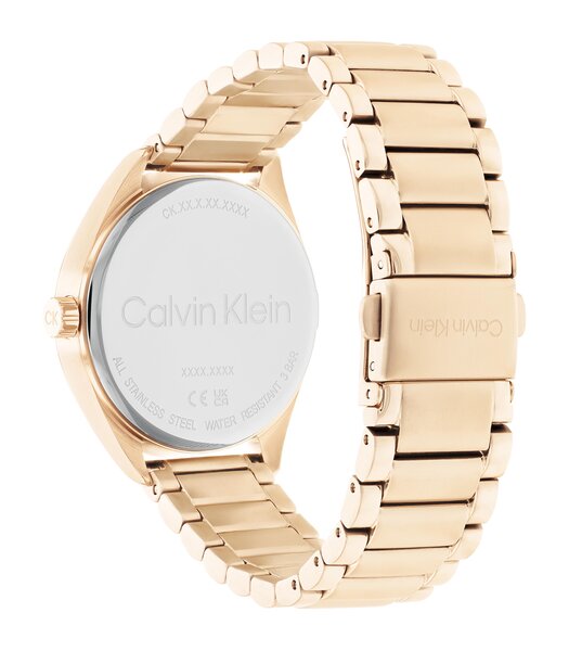 Horloge CALVIN KLEIN WATCHES ENTICE Dames 25200191 Analoog Behuizing MINERAAL Grijs Bracelette Staal Geelgoudkleurig Boucle déployante Etanchéiteiten