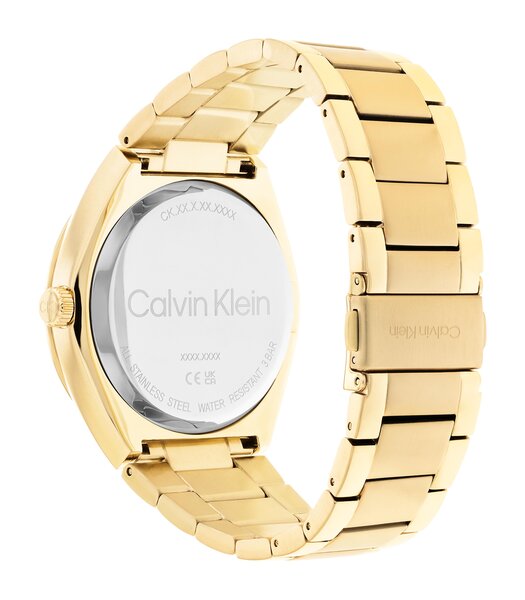 Horloge CALVIN KLEIN WATCHES ARCHITECTURAL Heren 25200199 Analoog Behuizing Mineraal Geel Bracelette Roestvrij staal Goudkleurig Boucle déployante Eta