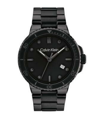 Horloge CALVIN KLEIN WATCHES SPORT Heren 25200205 Analoog Behuizing Mineraal Zwart Bracelette Roestvrij staal Zwart Boucle déployante Etanchéiteiten 3