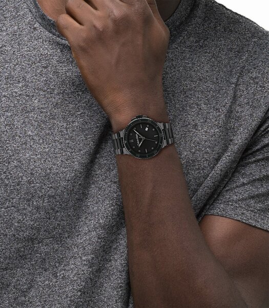 Horloge CALVIN KLEIN WATCHES SPORT Heren 25200205 Analoog Behuizing Mineraal Zwart Bracelette Roestvrij staal Zwart Boucle déployante Etanchéiteiten 3
