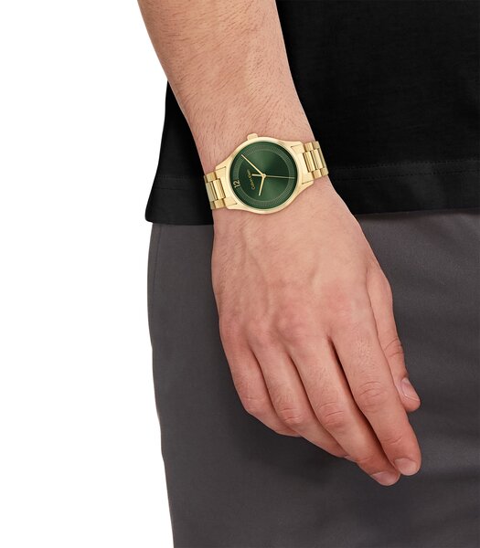 Montre CALVIN KLEIN WATCHES CK ICONIC Femme 25200229 Analogique Cadran Minéral Doré Bracelet Acier inoxydable Doré Boucle déployante Etanchéité 3 ATM