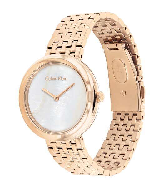 Montre CALVIN KLEIN WATCHES TWISTED BEZEL Femme 25200322 Analogique Cadran Minéral Doré Bracelet Acier inoxydable Doré Boucle déployante Etanchéité 3