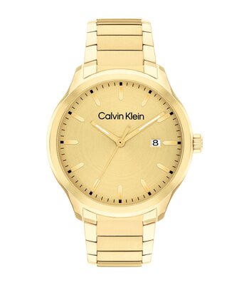 Horloge CALVIN KLEIN WATCHES ARCHITECTURAL Heren 25200349 Analoog Behuizing Mineraal Goudkleurig Bracelette Roestvrij staal Goudkleurig Boucle déploya