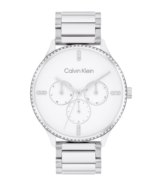 Horloge CALVIN KLEIN WATCHES CK DRESS Dames 25200373 Analoog Behuizing MINERAAL Wit Bracelette Roestvrij staal Staal Boucle déployante Etanchéiteiten