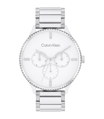 Horloge CALVIN KLEIN WATCHES CK DRESS Dames 25200373 Analoog Behuizing MINERAAL Wit Bracelette Roestvrij staal Staal Boucle déployante Etanchéiteiten