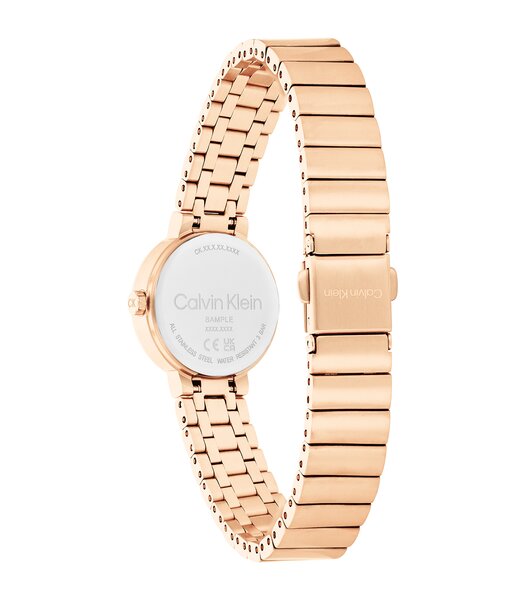 Horloge CALVIN KLEIN WATCHES CK PRECISE Dames 25200417 Analoog Behuizing MINERAAL Zwart Bracelette Staal Roségoudkleurig Boucle déployante Etanchéitei