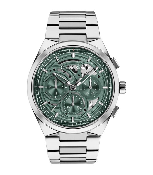 Montre CALVIN KLEIN WATCHES DISTINGUISH Homme 25200572 Analogique Cadran Minéral Vert Bracelet Acier inoxydable Acier Etanchéité 3 ATM