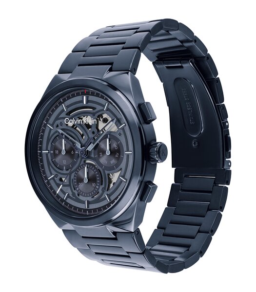 Montre CALVIN KLEIN WATCHES DISTINGUISH Homme 25200574 Analogique Cadran Minéral Bleu Bracelet Acier inoxydable Bleu Etanchéité 3 ATM