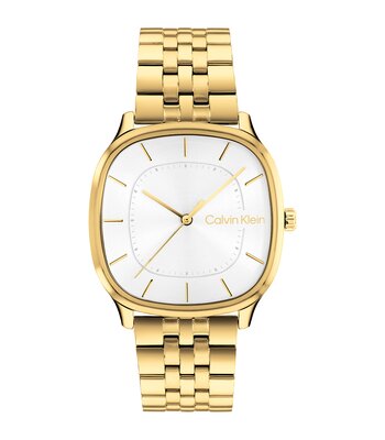Montre CALVIN KLEIN WATCHES CK SHAPE Homme 25200582 Analogique Cadran Minéral Blanc Bracelet Acier inoxydable Acier / or jaune Etanchéité 3 ATM