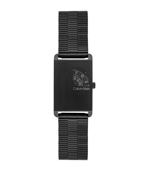 Horloge CALVIN KLEIN WATCHES DAPPER Heren 25200589 Analoog Behuizing Mineraal Zwart Bracelette Roestvrij staal Zwart Etanchéiteiten 3 ATM