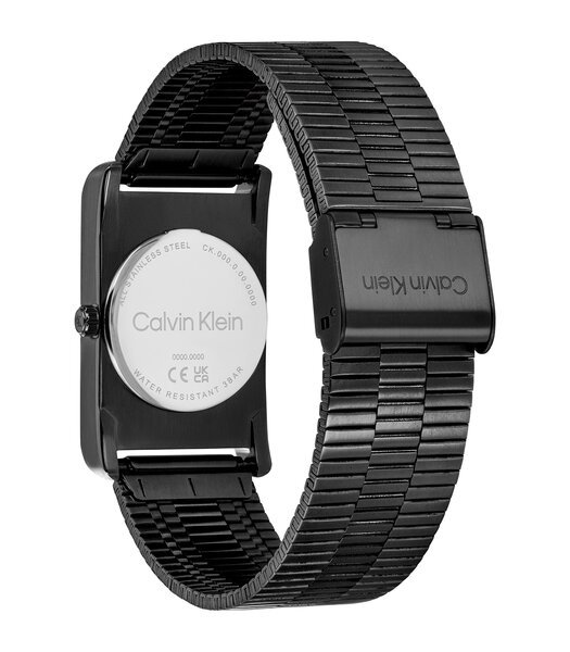 Horloge CALVIN KLEIN WATCHES DAPPER Heren 25200589 Analoog Behuizing Mineraal Zwart Bracelette Roestvrij staal Zwart Etanchéiteiten 3 ATM