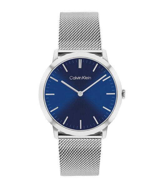 Horloge CALVIN KLEIN WATCHES EXCEPTIONAL Heren 25200601 Analoog Behuizing Mineraal Blauw Armband Roestvrij staal Staal Waterdichtheid 3 ATM