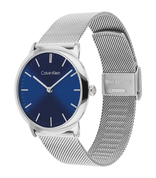 Horloge CALVIN KLEIN WATCHES EXCEPTIONAL Heren 25200601 Analoog Behuizing Mineraal Blauw Armband Roestvrij staal Staal Waterdichtheid 3 ATM