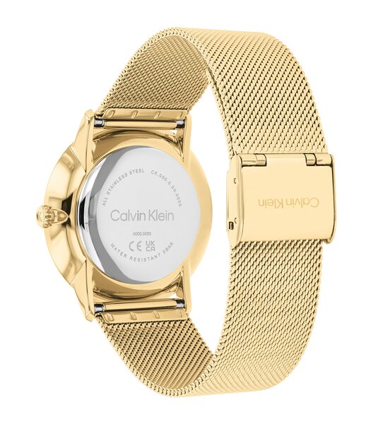 Horloge CALVIN KLEIN WATCHES EXCEPTIONAL Heren 25200602 Analoog Behuizing Mineraal Wit Armband Roestvrij staal Staal / geel goud Waterdichtheid 3 ATM