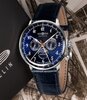 Horloge ZEPPELIN HINDENBURG MONDPHASE Heren 7036-3 Analoog Behuizing HESALIET Blauw Bracelette Leer Blauw Boucle ardillon Etanchéiteiten 3ATM