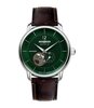 Horloge ZEPPELIN BODENSEE Heren 8166-4 Analoog Behuizing MINERAAL Groen Bracelette Leer Bruin Boucle déployante Etanchéiteiten 5BAR