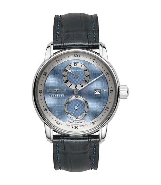 Horloge ZEPPELIN FRIEDRICHSHAFEN Heren 8522-3 Analoog Behuizing Saffier Blauw Bracelette Leer Blauw Etanchéiteiten 5BAR