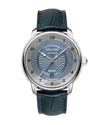 Horloge ZEPPELIN FRIEDRICHSHAFEN Heren 8556-3 Analoog Behuizing Saffier Blauw Bracelette Leer Blauw Etanchéiteiten 5BAR