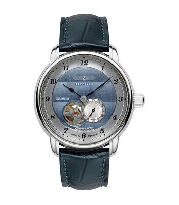 Horloge ZEPPELIN FRIEDRICHSHAFEN Heren 8566-3 Analoog Behuizing MINERAAL Blauw Bracelette Leer Blauw Etanchéiteiten 5BAR