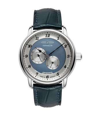 Horloge ZEPPELIN FRIEDRICHSHAFEN Heren 8568-3 Analoog Behuizing MINERAAL Blauw Bracelette Leer Blauw Etanchéiteiten 5BAR