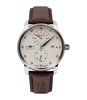 Horloge ZEPPELIN NEW CAPTAIN'S LINE Heren 8622-5 Analoog Behuizing Saffier Beige Bracelette Leer Bruin Boucle ardillon Etanchéiteiten 5ATM