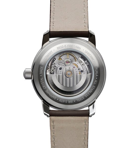 Horloge ZEPPELIN NEW CAPTAIN'S LINE Heren 8622-5 Analoog Behuizing Saffier Beige Bracelette Leer Bruin Boucle ardillon Etanchéiteiten 5ATM