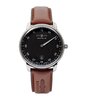 Montre ZEPPELIN NEW CAPTAIN'S LINE Homme 8642-2 Analogique Cadran Minéral Noir Bracelet Cuir Brun Boucle ardillon Etanchéité 5 BAR
