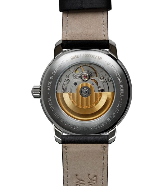 Montre ZEPPELIN NEW CAPTAIN'S LINE Homme 8652-1 Analogue Cadran Saphir Gris Bracelet Cuir Noir Boucle ardillon Etanchéité 5ATM