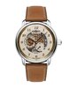 Horloge ZEPPELIN NEW CAPTAIN'S LINE Heren 8658-5 Analoog Behuizing MINERAAL Beige Bracelette Leer Bruin Boucle déployante Etanchéiteiten 5BAR