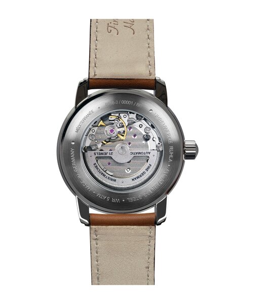 Horloge ZEPPELIN MEDITERRANEE - BLUE Heren 9666-3 Analoog Behuizing MINERAAL Blauw Bracelette Leer Bruin Boucle ardillon Etanchéiteiten 5BAR