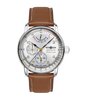 Montre ZEPPELIN MEDITERRANEE Homme 9690-1 Analogue Cadran Saphir ZILVER Bracelet Cuir Brun Etanchéité 5BAR
