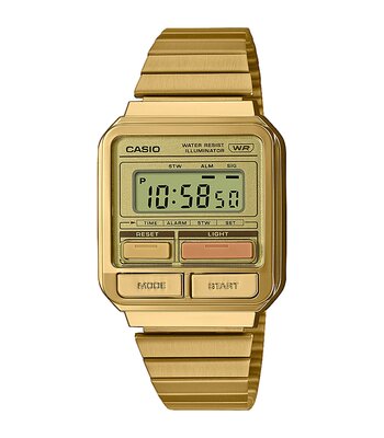 Montre CASIO CASIO COLLECTION RETRO Homme A120WEG-9AEF Digital Cadran Acrylique Doré Bracelet Acier inoxydable Doré Fermeture réglable