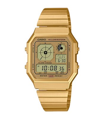 Montre CASIO CASIO COLLECTION RETRO Homme A130WEG-9AEF Digital Cadran Acrylique Or Bracelet Acier inoxydable Or
