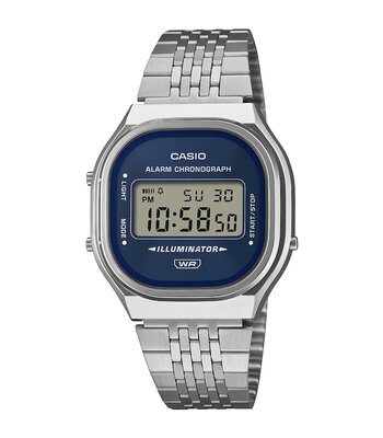 Montre CASIO CASIO COLLECTION RETRO Unisexe A140WE-2AEF Digital Cadran Résine Bleu Bracelet Acier inoxydable Acier