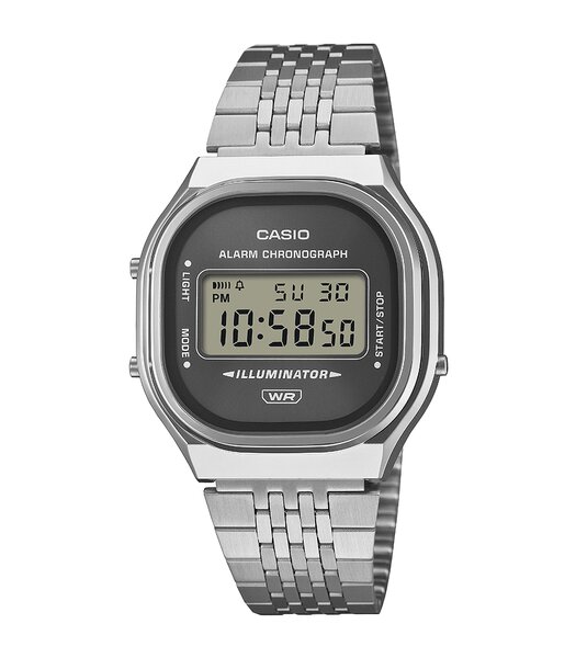 Horloge CASIO CASIO COLLECTION RETRO Unisex A140WE-8AEF Digitaal Behuizing Hars Zwart Armband Roestvrij staal Staal