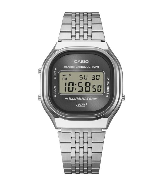 Horloge CASIO CASIO COLLECTION RETRO Unisex A140WE-8AEF Digitaal Behuizing Hars Zwart Armband Roestvrij staal Staal
