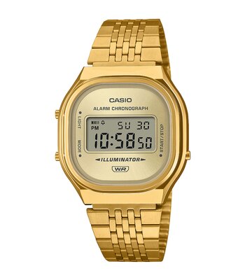 Montre CASIO CASIO COLLECTION RETRO Unisexe A140WEG-9AEF Digital Cadran Résine Doré Bracelet Acier inoxydable Acier / or jaune