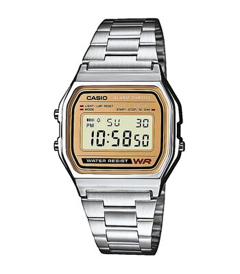 Montre CASIO CASIO COLLECTION RETRO Unisexe A158WEA-9EF Digital Cadran Acrylique Or jaune Bracelet Acier inoxydable Acier Clip / clasp