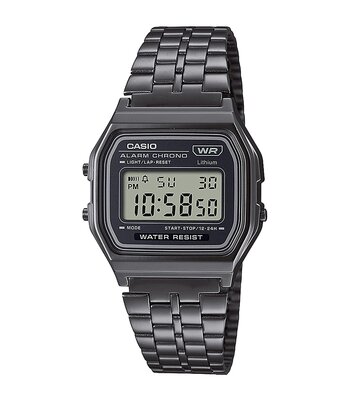 Montre CASIO CASIO COLLECTION RETRO Unisexe A158WETB-1AEF Digital Cadran Acrylique Noir Bracelet Acier inoxydable Noir Fermeture réglable