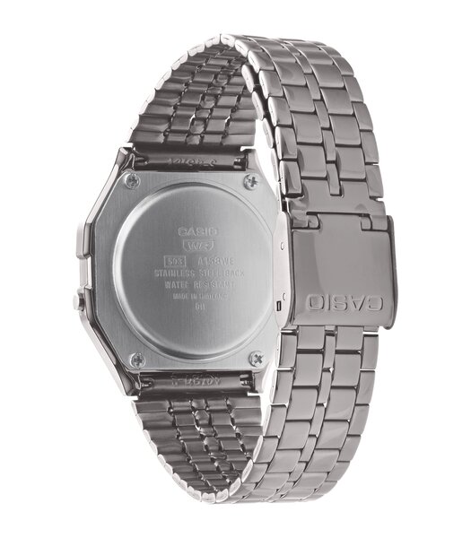 Horloge CASIO CASIO COLLECTION RETRO Unisex A158WETB-1AEF Digitaal Behuizing Acryl Zwart Armband Roestvrij staal Zwart Verstelbare sluiting