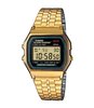 Horloge CASIO CASIO COLLECTION RETRO Unisex A159WGEA-1EF Digitaal Behuizing Acryl Zwart Armband Roestvrij staal Geel goud Clip / clasp