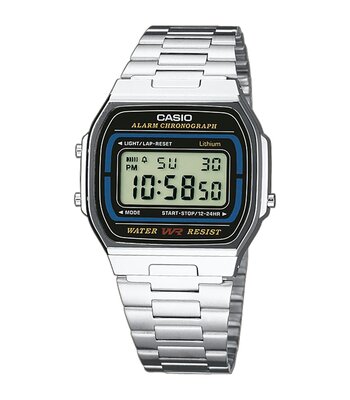 Montre CASIO CASIO COLLECTION RETRO Unisexe A164WA-1VES Digital Cadran Acrylique Noir Bracelet Acier inoxydable Acier Clip / clasp