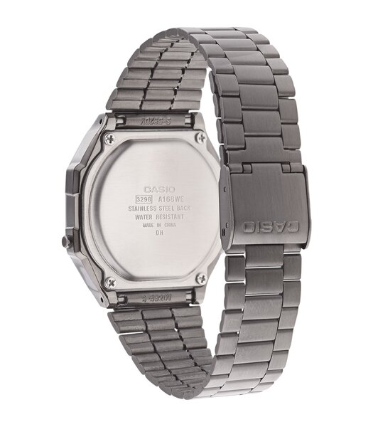 Montre CASIO CASIO COLLECTION RETRO Homme A168WEGG-1BEF Digital Cadran Acrylique Noir Bracelet Acier inoxydable Gunmetal Clip / clasp