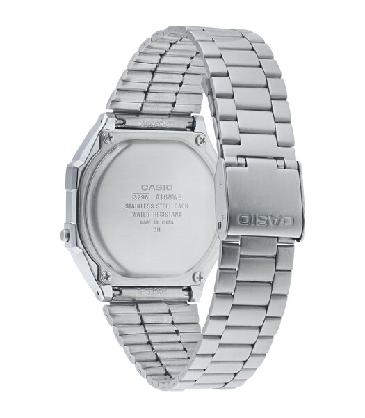 Horloge CASIO CASIO COLLECTION RETRO Heren A168WEM-7EF Digitaal Behuizing MINERAAL Grijs Bracelette Roestvrij staal Staal Clip / clasp