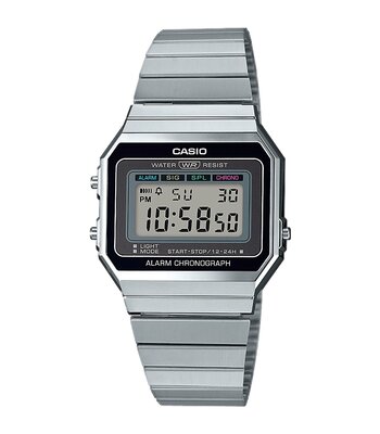 Montre CASIO CASIO COLLECTION RETRO Homme A700WE-1AEF Digital Cadran Acrylique Noir Bracelet Acier inoxydable Acier Clip / clasp