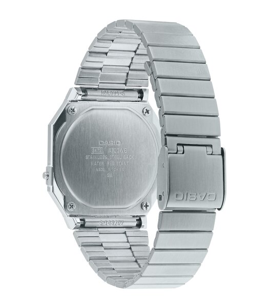 Horloge CASIO CASIO COLLECTION RETRO Heren A700WE-1AEF Digitaal Behuizing Acryl Zwart Bracelette Roestvrij staal Staal Clip / clasp Etanchéiteiten 3 A