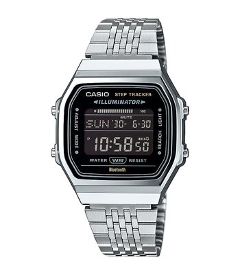 Montre CASIO CASIO COLLECTION RETRO Homme ABL-100WE-1BEF Digital Cadran Acrylique Noir Bracelet Acier inoxydable Argenté
