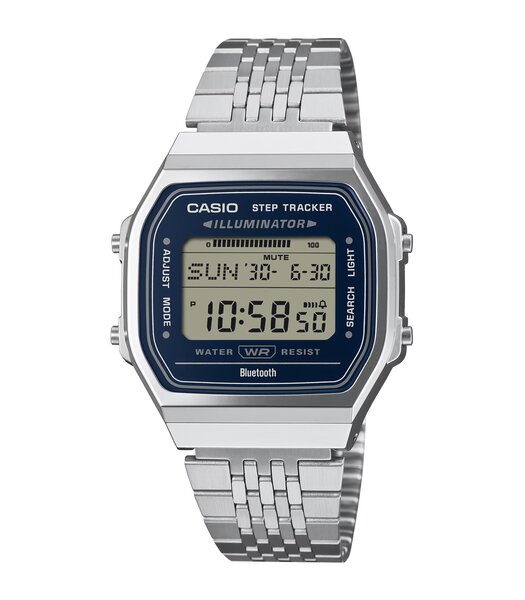 Horloge CASIO CASIO COLLECTION RETRO Unisex ABL-100WE-2AEF Digitaal Behuizing Acryl Blauw Bracelette Roestvrij staal Staal