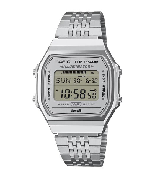 Montre CASIO CASIO COLLECTION RETRO Unisexe ABL-100WE-7AEF Digital Cadran Acrylique Gris Bracelet Acier inoxydable Acier