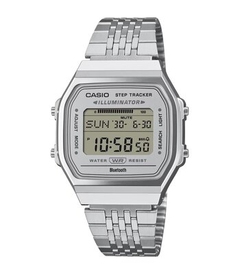 Montre CASIO CASIO COLLECTION RETRO Unisexe ABL-100WE-7AEF Digital Cadran Acrylique Gris Bracelet Acier inoxydable Acier